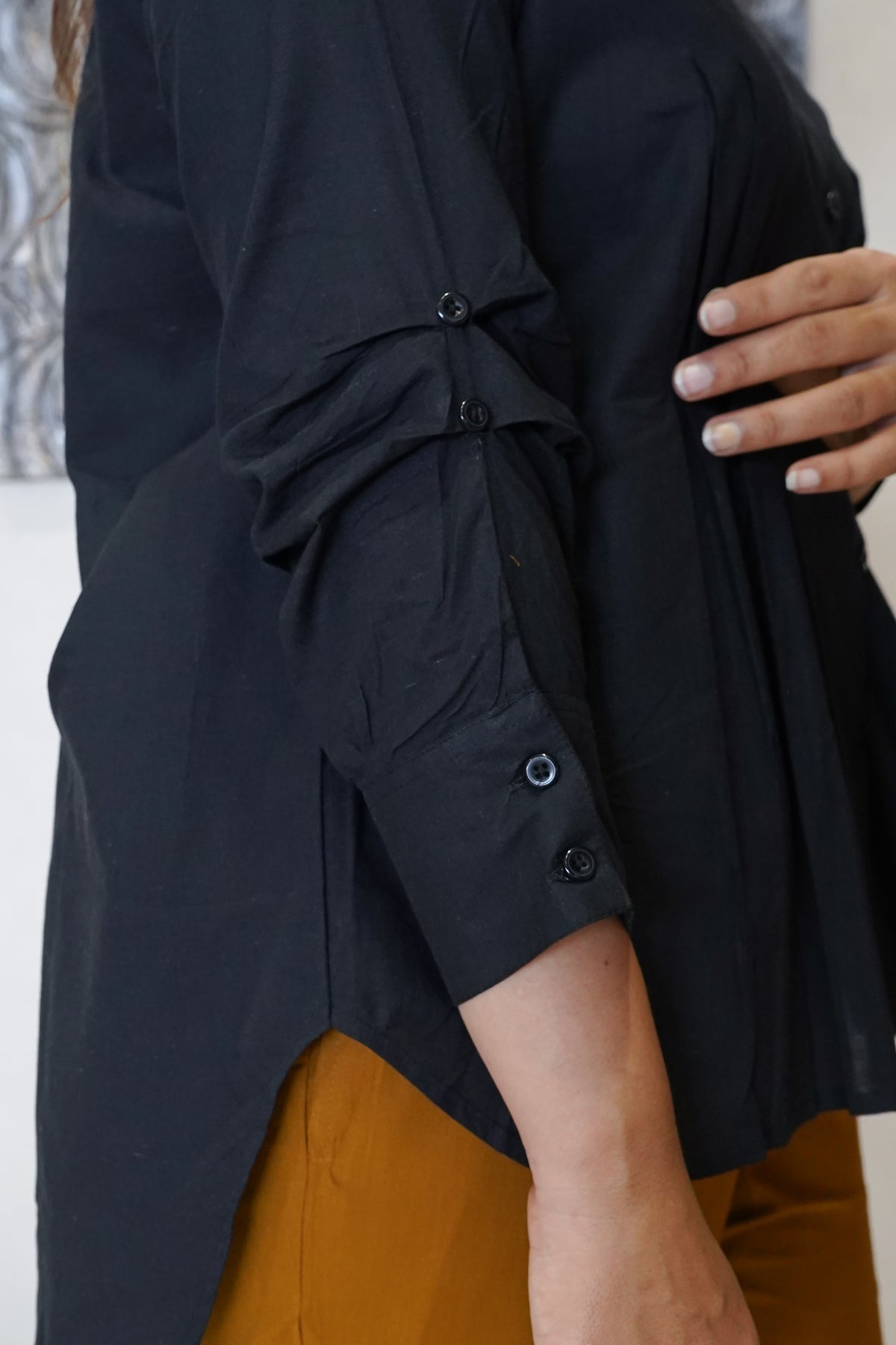 The Shanvi Mandarin Pleated Tunic & Trousers Co-ord Set