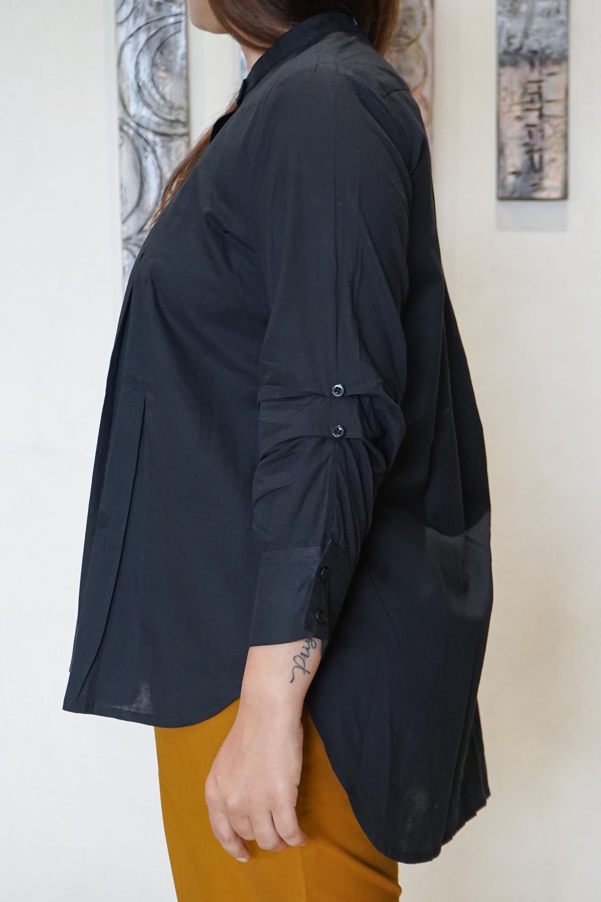 The Shanvi Mandarin Pleated Tunic & Trousers Co-ord Set