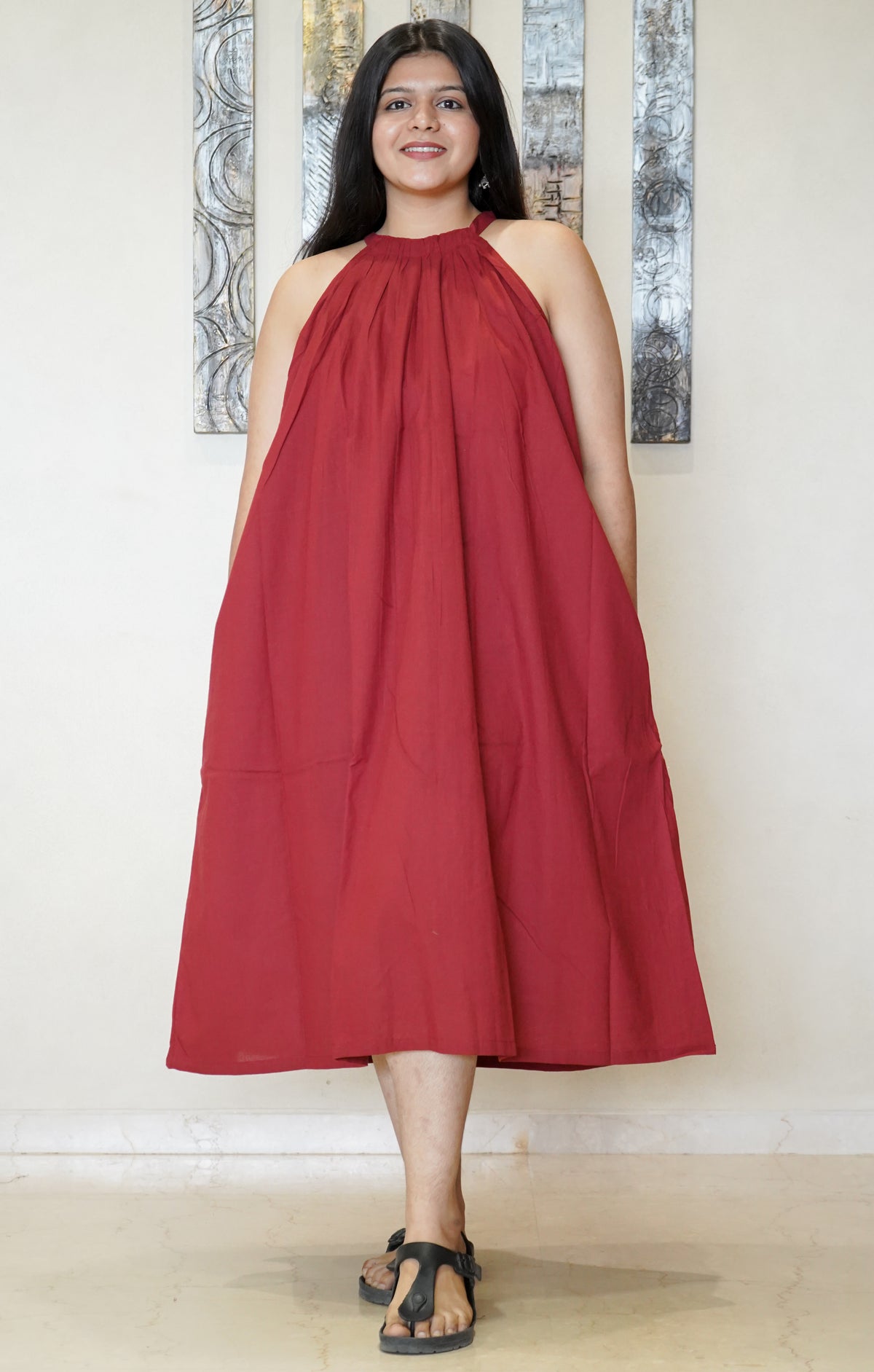 The Siya Halter Trapeze Dress
