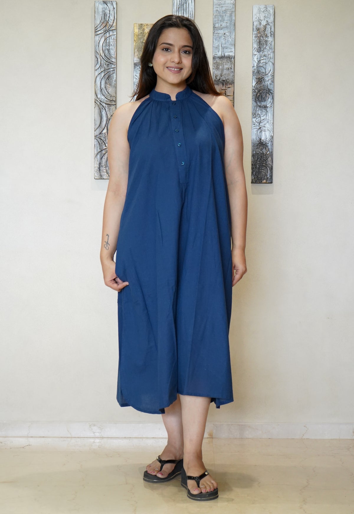 The Aditi Solid Kaftan Tunic Dress