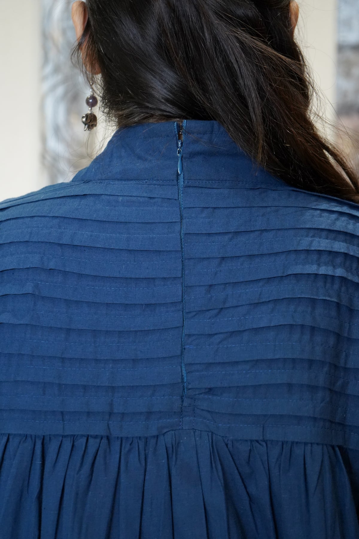 The Diya Pintuck High-Neck Dress