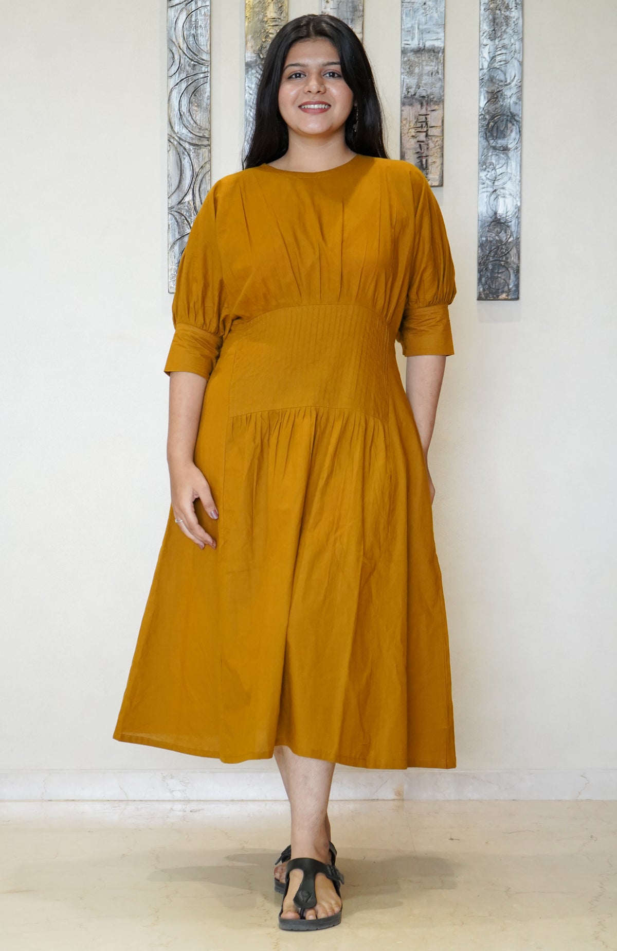 The Reya Smocked-Waist Maxi Dress