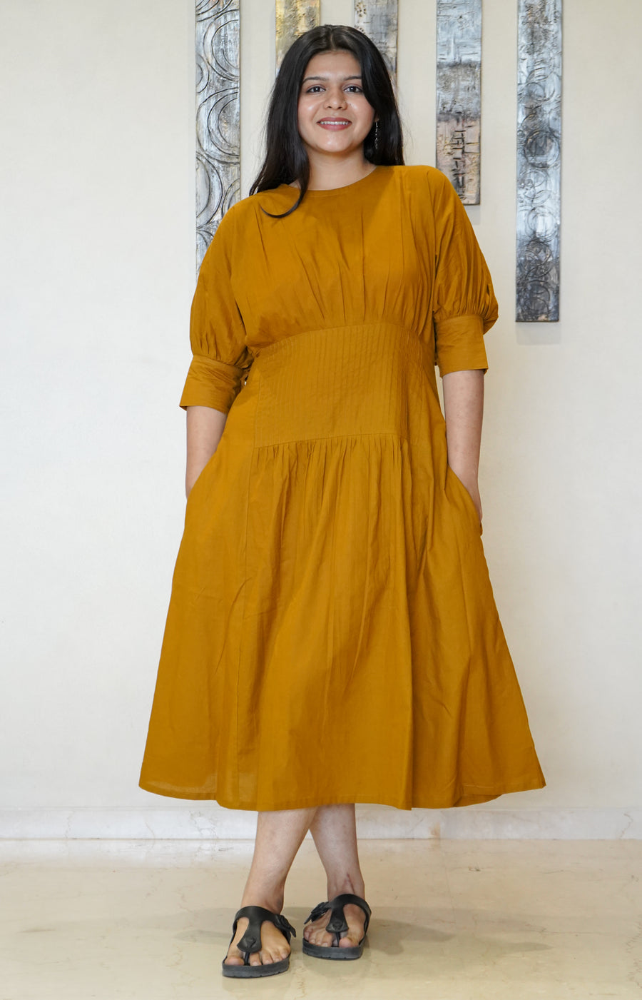 The Reya Smocked-Waist Maxi Dress
