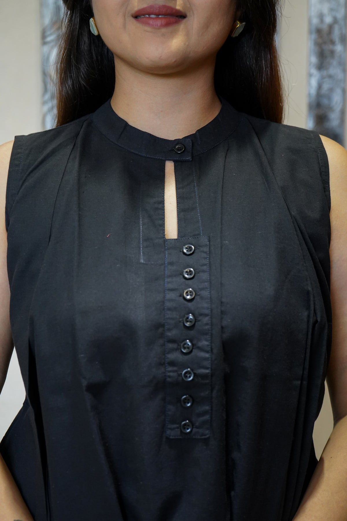The Kiara Pintuck Button Tunic