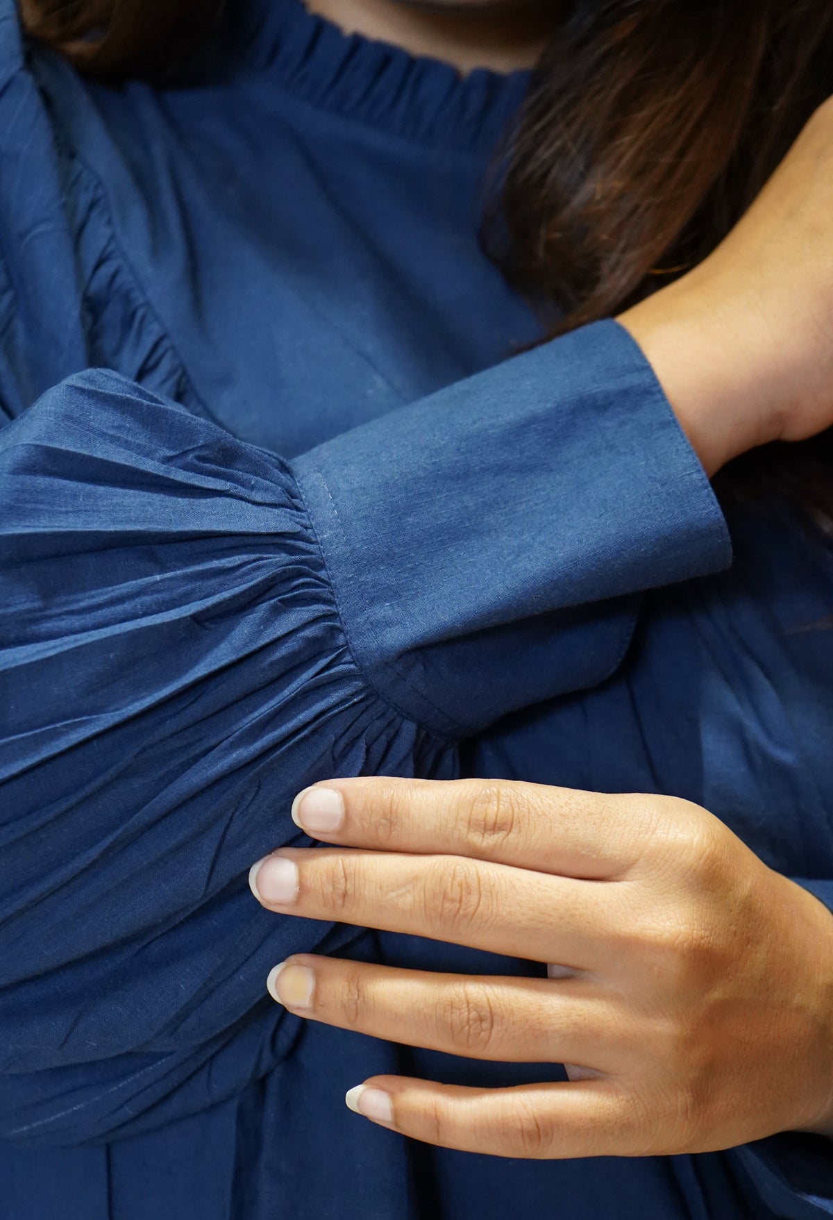 The Isha Smocked-Neck Tunic Top