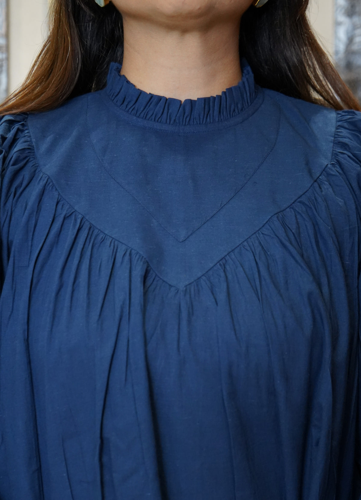 The Isha Smocked-Neck Tunic Top