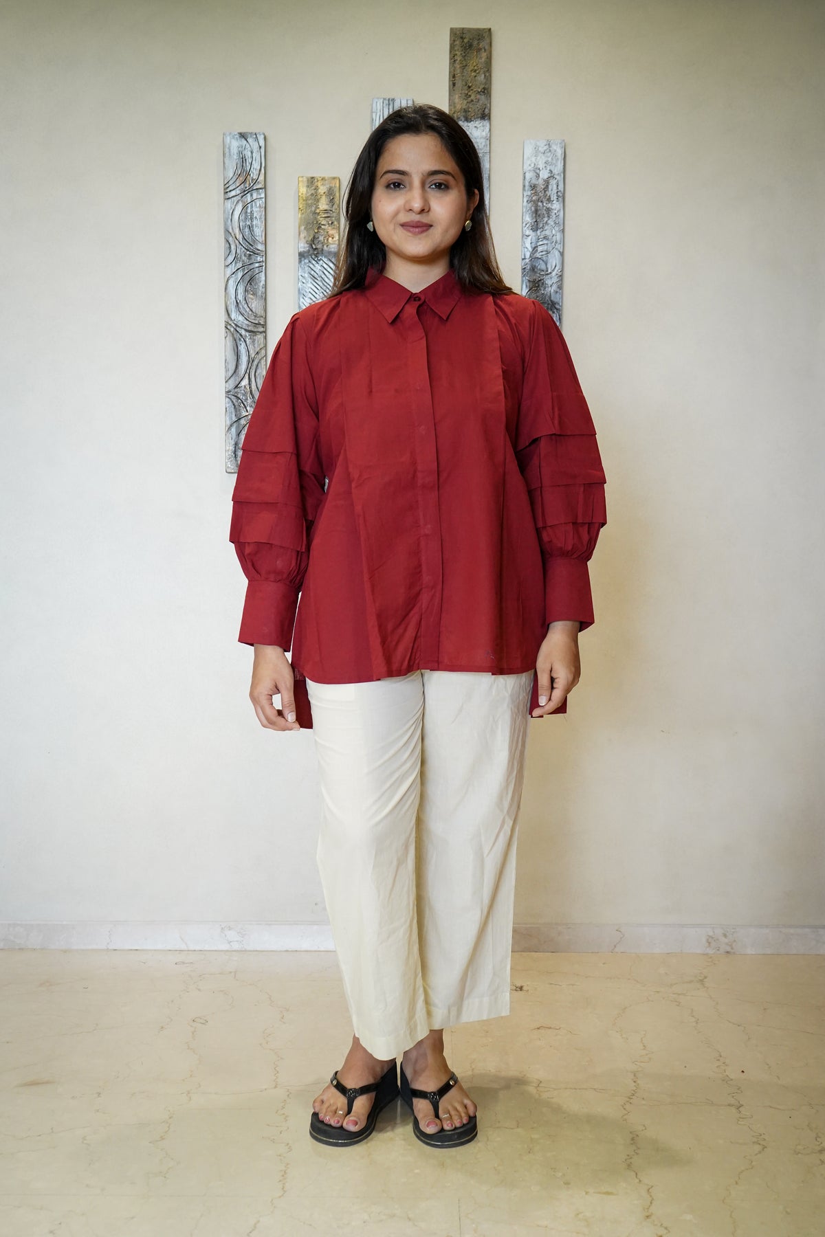 The Riya Pleated-Back Artisan Shirt