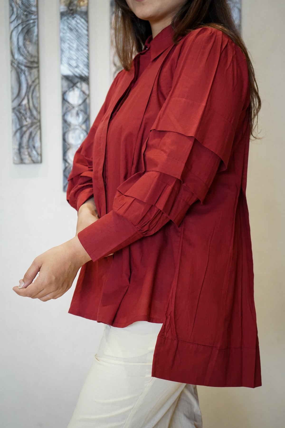 The Riya Pleated-Back Artisan Shirt