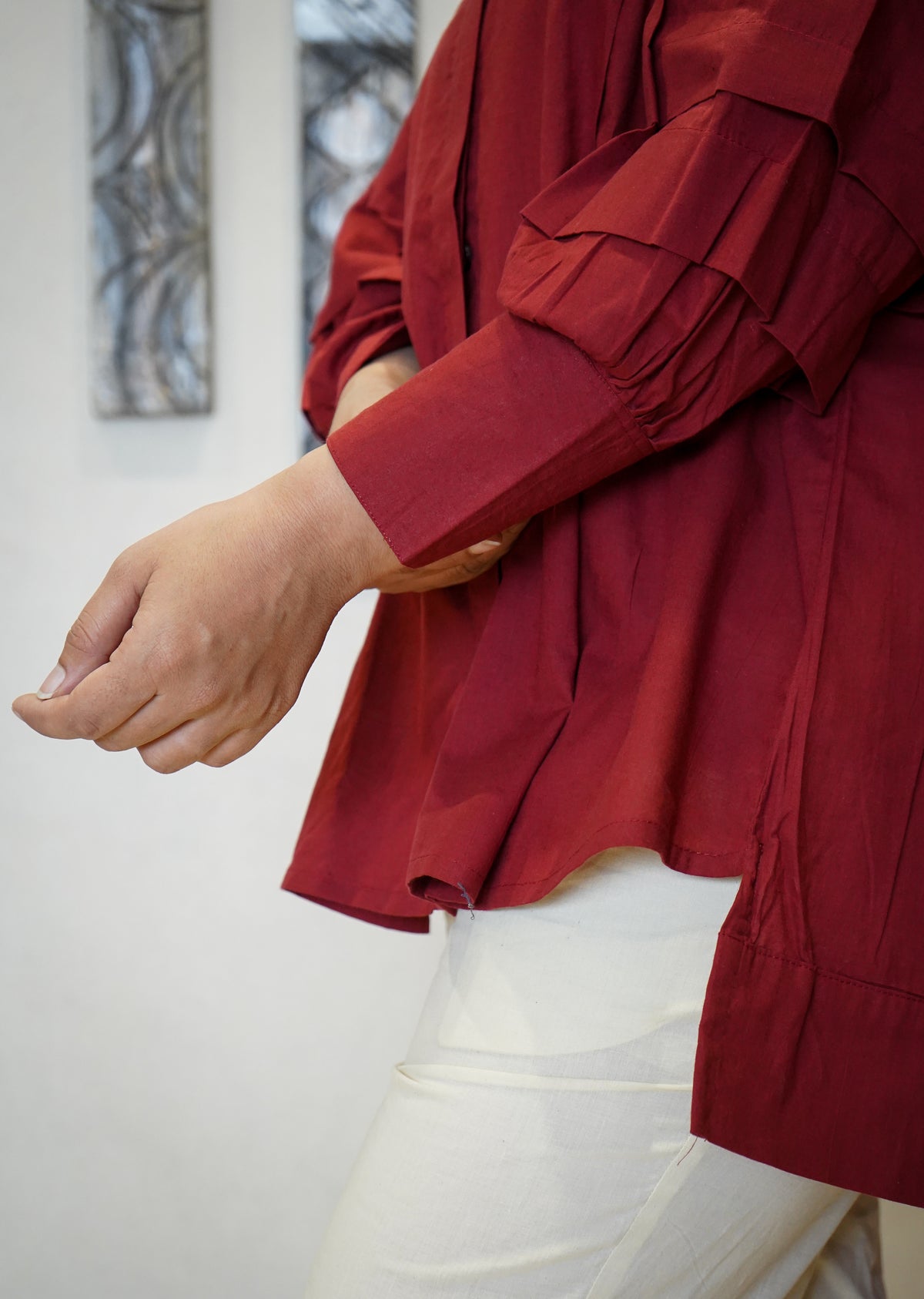 The Riya Pleated-Back Artisan Shirt