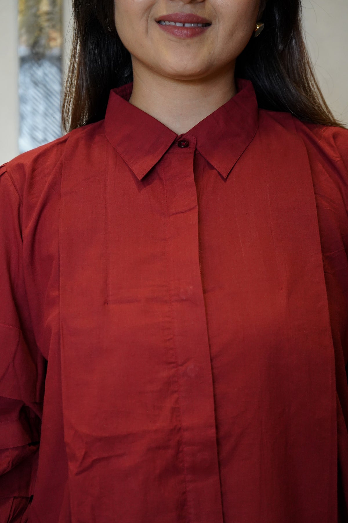 The Riya Pleated-Back Artisan Shirt