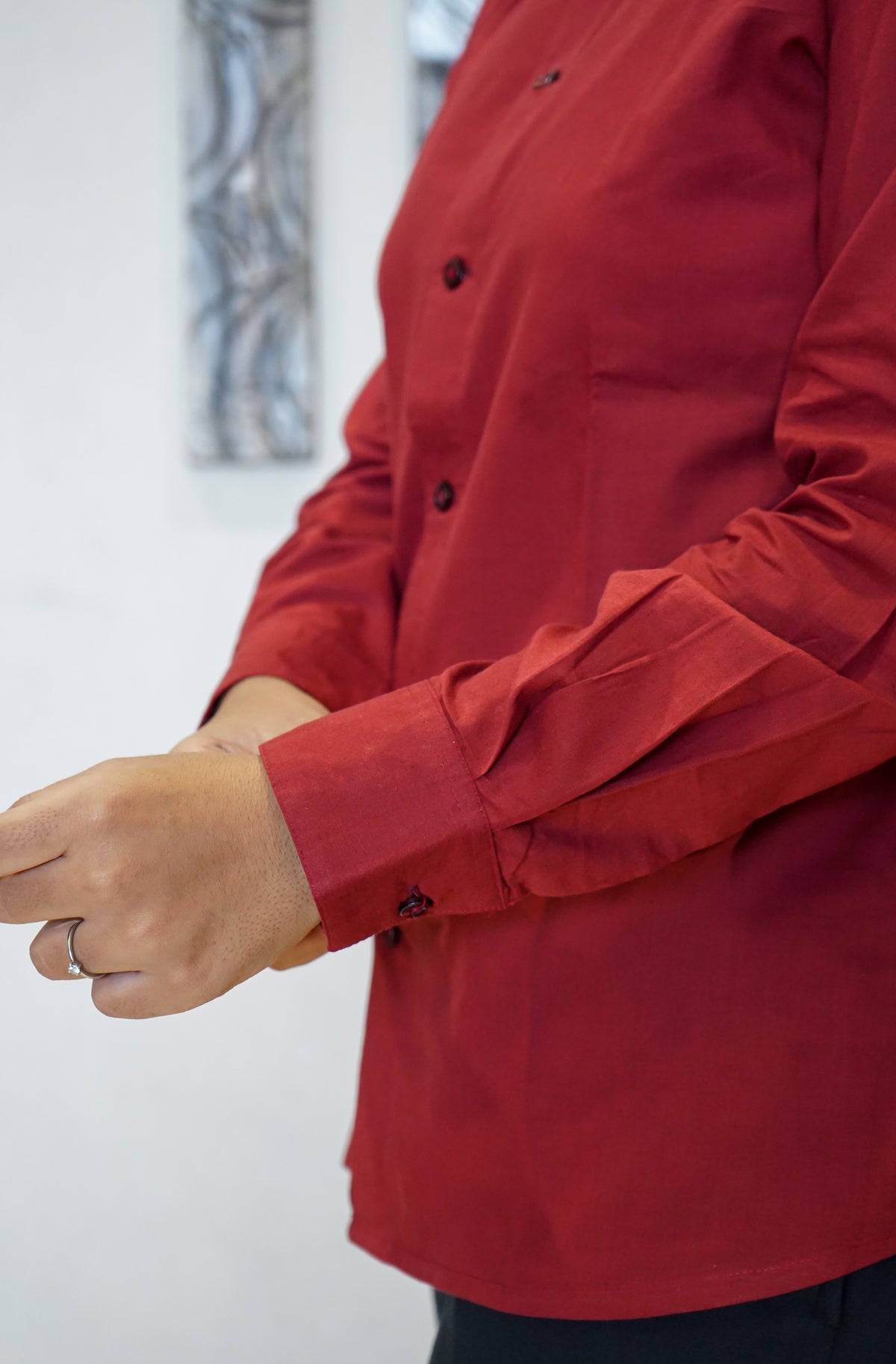 The Diya Asymmetric Collar Artisan Shirt