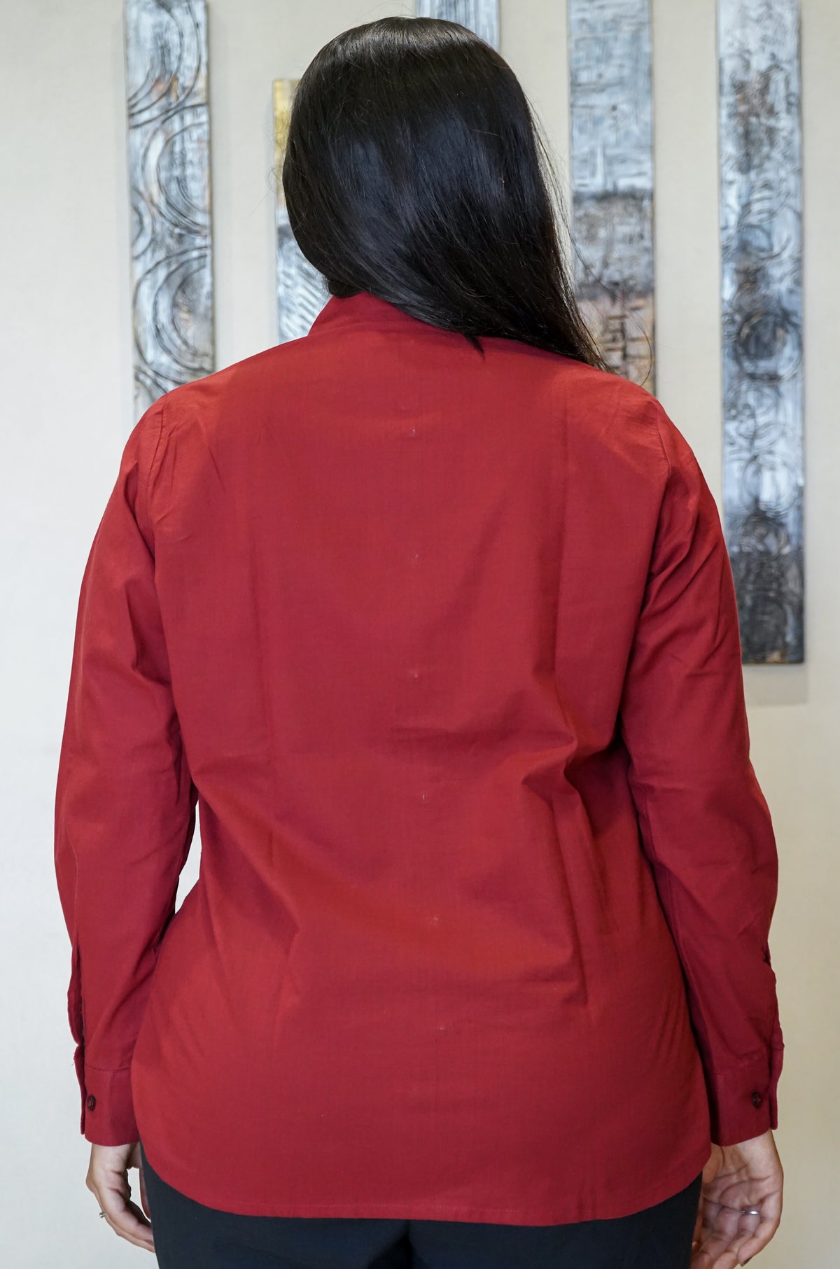 The Diya Asymmetric Collar Artisan Shirt