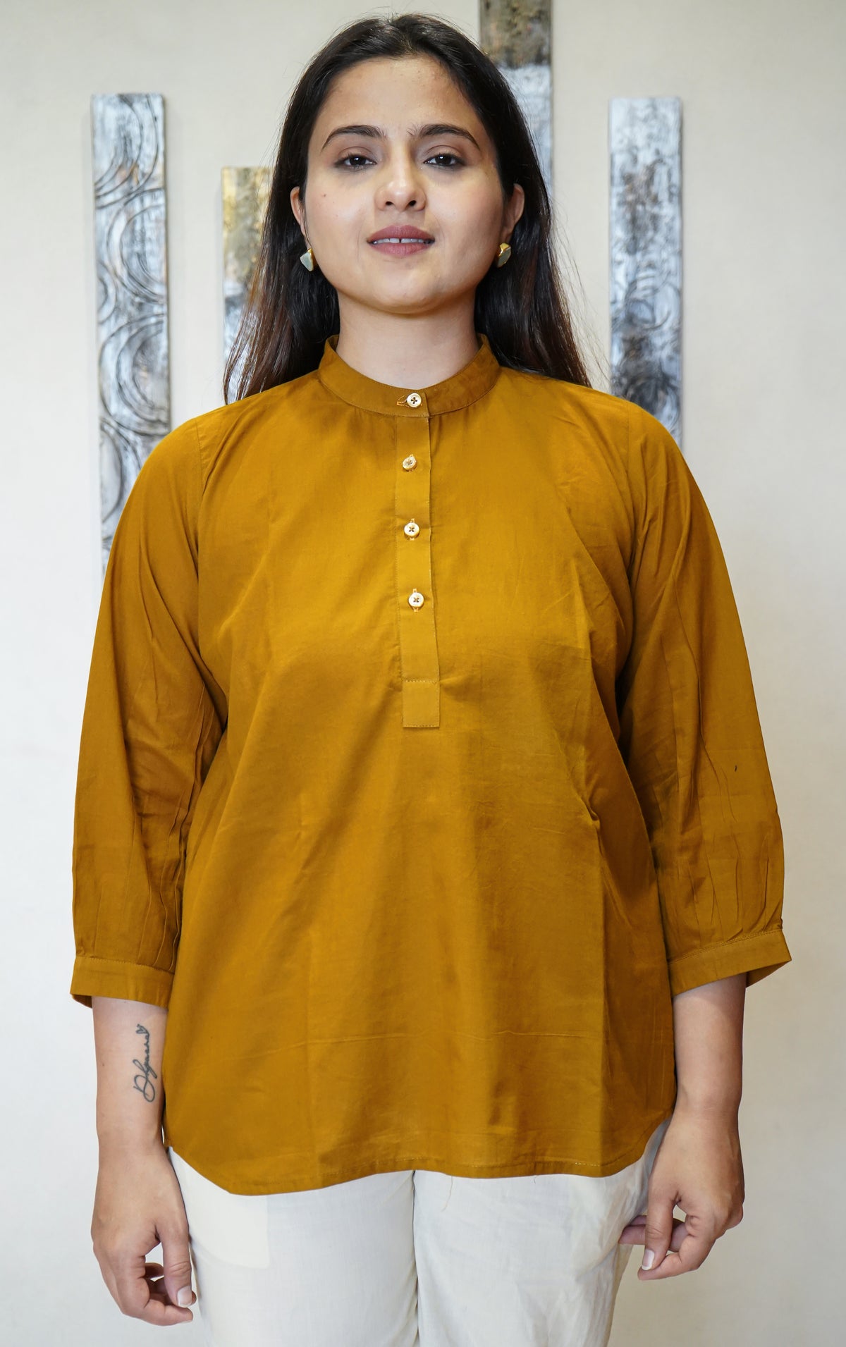 The Shanvi Mandarin Popover Top