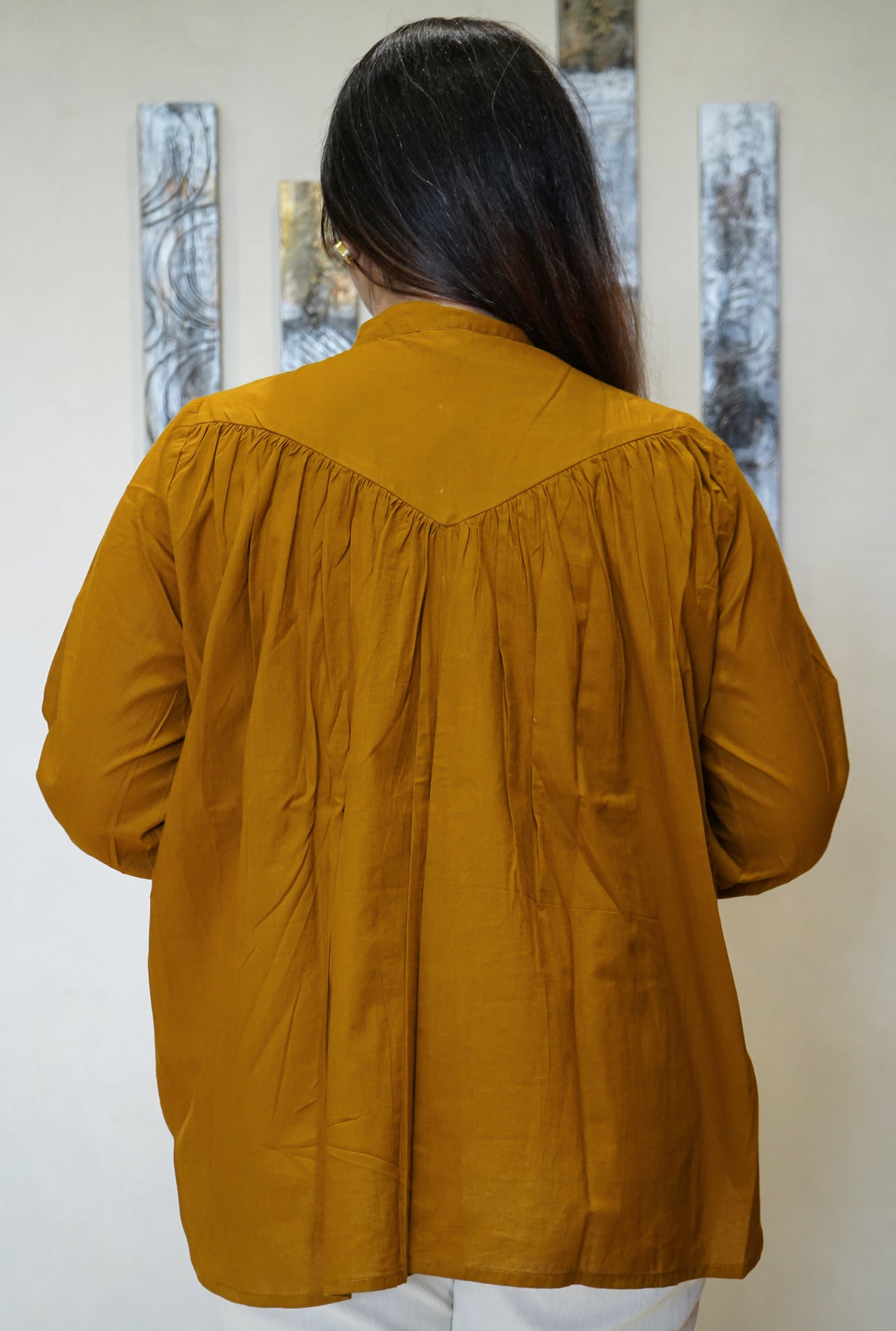 The Shanvi Mandarin Popover Top