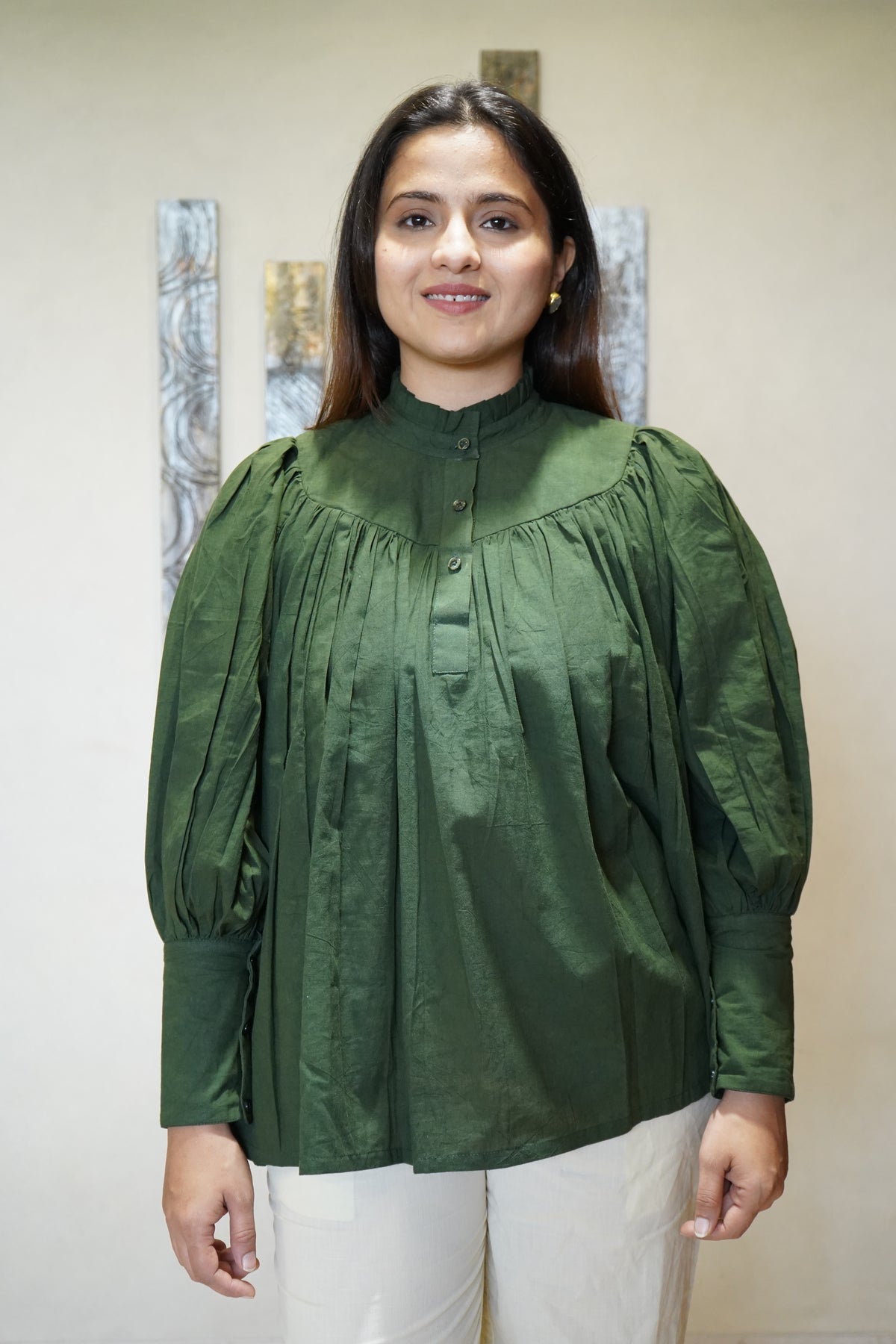 The Avani Ruffled-Neck Poet Top