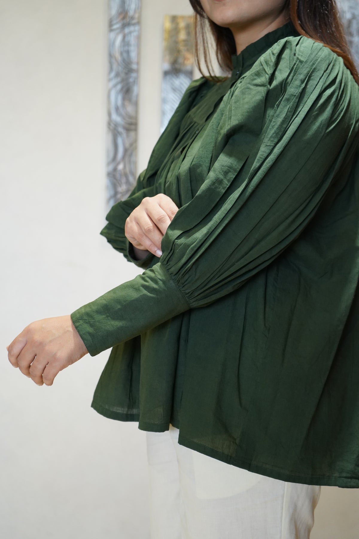 The Avani Ruffled-Neck Poet Top