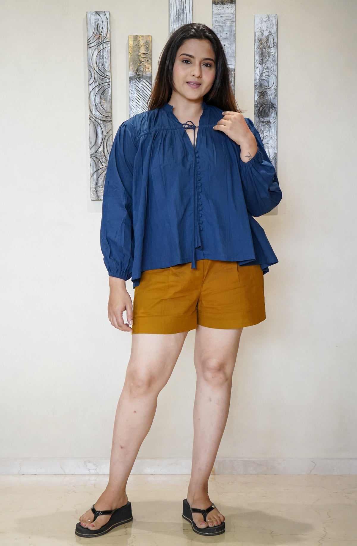 The Siya Gathered Tunic & Shorts Co-ord Set