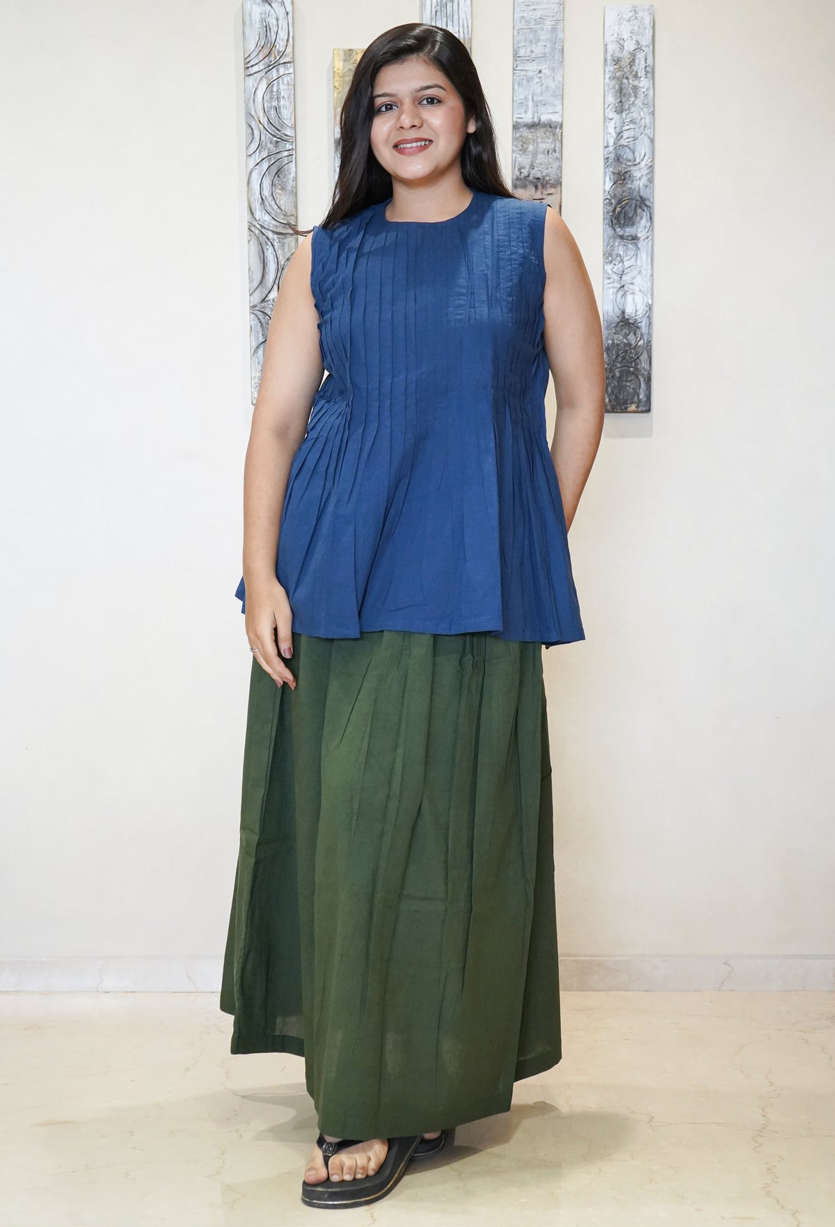 The Isha Pintuck Tunic & Maxi Skirt Co-ord Set