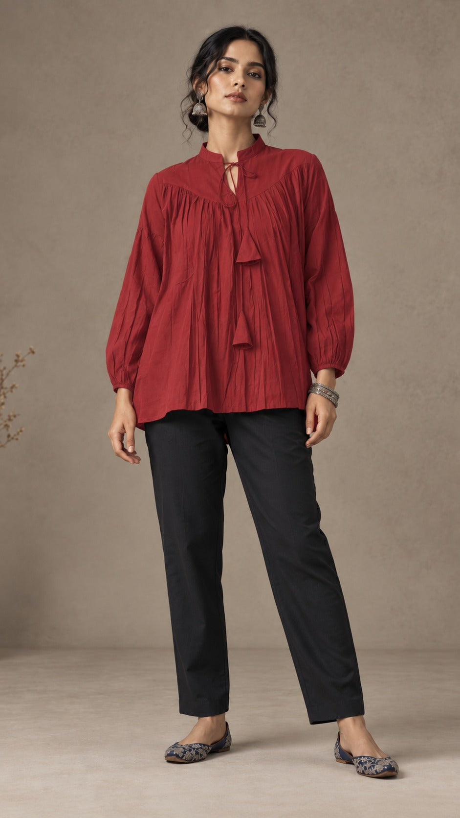 The Aditi Gathered Tunic & Slouchy Pants Co-ord Set