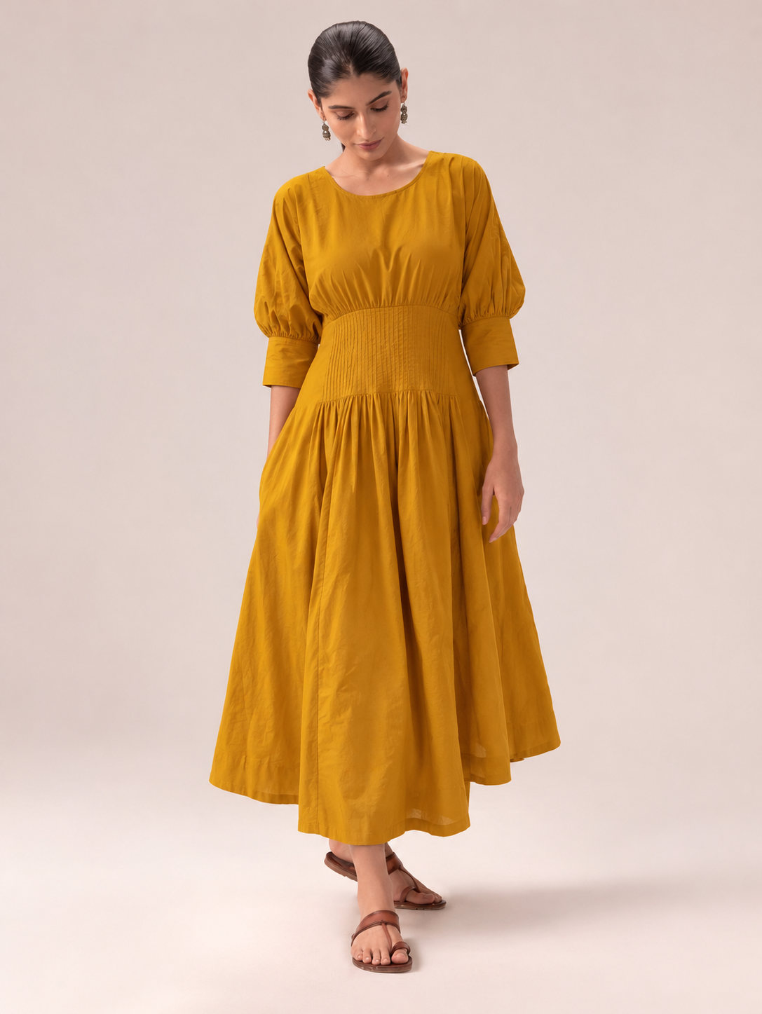 The Reya Smocked-Waist Maxi Dress
