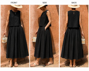 Tara top and straight pant custom co-ord sample PDP