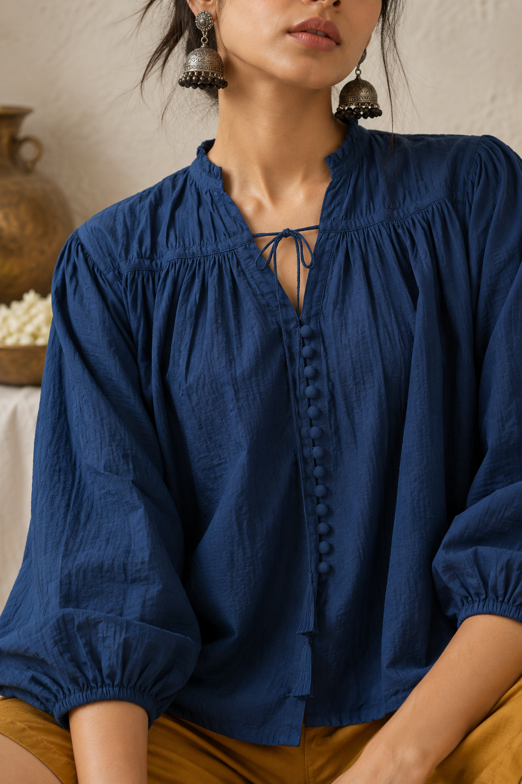 The Siya Gathered Tunic & Shorts Co-ord Set
